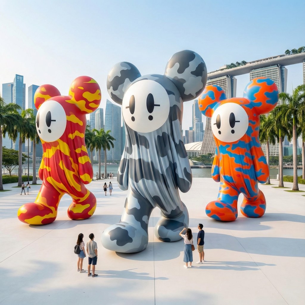 Luminal Pop — bold character sculpture at architectural scale
